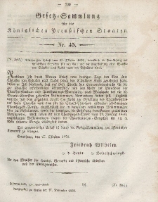 Gesetz-Sammlung für die Königlichen Preussischen Staaten, 27. November, 1852, nr. 45.