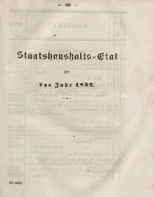 Gesetz-Sammlung für die Königlichen Preussischen Staaten, (Staatshaushalts-Etat füf das Jahr 1852)