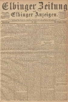 Elbinger Zeitung und Elbinger Anzeigen, Nr. 247 Sonnabend 20. October 1894