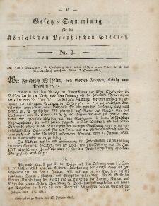 Gesetz-Sammlung für die Königlichen Preussischen Staaten, 15. Februar, 1853, nr. 3.