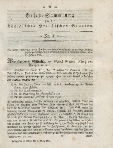Gesetz-Sammlung für die Königlichen Preussischen Staaten, 7. März, 1853, nr. 5.