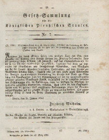 Gesetz-Sammlung für die Königlichen Preussischen Staaten, 17. März, 1853, nr. 7.