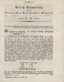 Gesetz-Sammlung für die Königlichen Preussischen Staaten, 7. April, 1853, nr. 10.