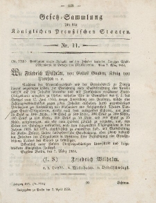 Gesetz-Sammlung für die Königlichen Preussischen Staaten, 7. April, 1853, nr. 11.