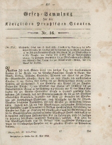 Gesetz-Sammlung für die Königlichen Preussischen Staaten, 27. Mai, 1853, nr. 16.