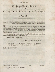 Gesetz-Sammlung für die Königlichen Preussischen Staaten, 28. Mai, 1853, nr. 17.