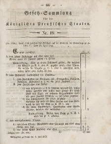 Gesetz-Sammlung für die Königlichen Preussischen Staaten, 4. Juni, 1853, nr. 19.
