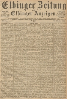 Elbinger Zeitung und Elbinger Anzeigen, Nr. 249 Dienstag 23. October 1894