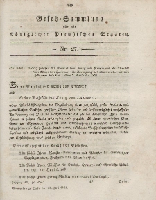 Gesetz-Sammlung für die Königlichen Preussischen Staaten, 28. Juni, 1853, nr. 27.
