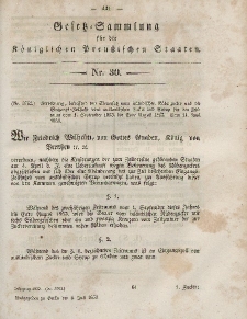 Gesetz-Sammlung für die Königlichen Preussischen Staaten, 6. Juli, 1853, nr. 30.