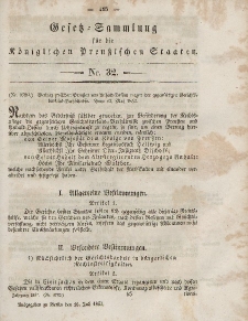 Gesetz-Sammlung für die Königlichen Preussischen Staaten, 16. Juli, 1853, nr. 32.