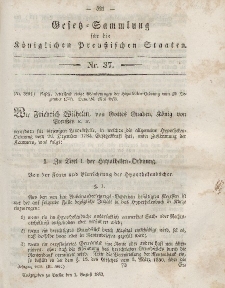 Gesetz-Sammlung für die Königlichen Preussischen Staaten, 1. August, 1853, nr. 37.