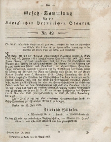 Gesetz-Sammlung für die Königlichen Preussischen Staaten, 17. August, 1853, nr. 42.