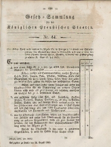 Gesetz-Sammlung für die Königlichen Preussischen Staaten, 24. August, 1853, nr. 44.