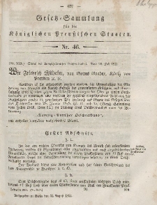 Gesetz-Sammlung für die Königlichen Preussischen Staaten, 31. August, 1853, nr. 46.