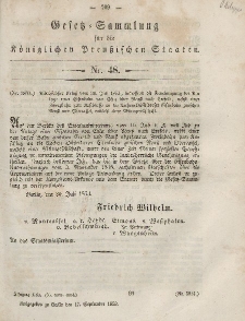 Gesetz-Sammlung für die Königlichen Preussischen Staaten, 17. September, 1853, nr. 48.