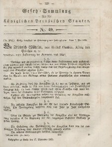 Gesetz-Sammlung für die Königlichen Preussischen Staaten, 17. September, 1853, nr. 49.