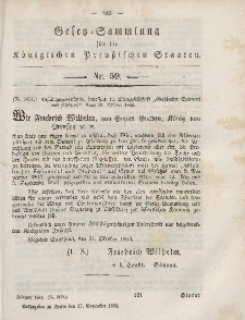 Gesetz-Sammlung für die Königlichen Preussischen Staaten, 17. November, 1853, nr. 59.