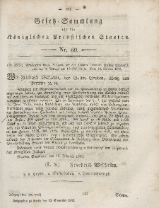 Gesetz-Sammlung für die Königlichen Preussischen Staaten, 23. November, 1853, nr. 60.