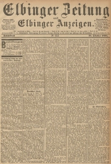 Elbinger Zeitung und Elbinger Anzeigen, Nr. 253 Sonnabend 27. October 1894
