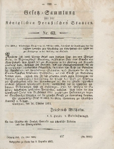 Gesetz-Sammlung für die Königlichen Preussischen Staaten, 9. Dezember, 1853, nr. 63.