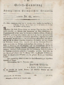 Gesetz-Sammlung für die Königlichen Preussischen Staaten, 12. Dezember, 1853, nr. 64.