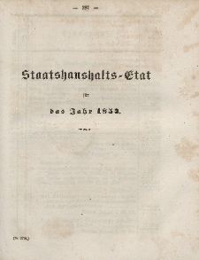 Gesetz-Sammlung für die Königlichen Preussischen Staaten, (Staatshaushalts-Etat füf das Jahr 1853)