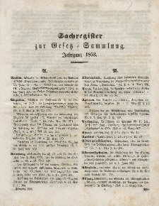 Gesetz-Sammlung für die Königlichen Preussischen Staaten, (Sachregister), 1853