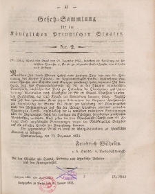 Gesetz-Sammlung für die Königlichen Preussischen Staaten, 26. Januar, 1854, nr. 2.