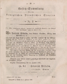Gesetz-Sammlung für die Königlichen Preussischen Staaten, 2. Februar, 1854, nr. 3.