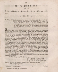 Gesetz-Sammlung für die Königlichen Preussischen Staaten, 4. April, 1854, nr. 9.