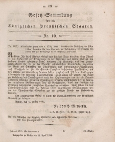 Gesetz-Sammlung für die Königlichen Preussischen Staaten, 11. April, 1854, nr. 10.