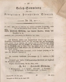 Gesetz-Sammlung für die Königlichen Preussischen Staaten, 20. April, 1854, nr. 11.