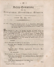 Gesetz-Sammlung für die Königlichen Preussischen Staaten, 24. April, 1854, nr. 12.