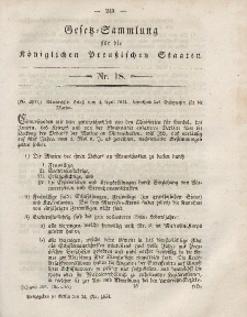 Gesetz-Sammlung für die Königlichen Preussischen Staaten, 24. Mai, 1854, nr. 18.