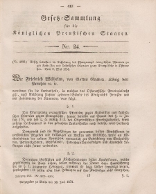 Gesetz-Sammlung für die Königlichen Preussischen Staaten, 24. Juni, 1854, nr. 24.