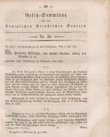 Gesetz-Sammlung für die Königlichen Preussischen Staaten, 28. Juni, 1854, nr. 25.