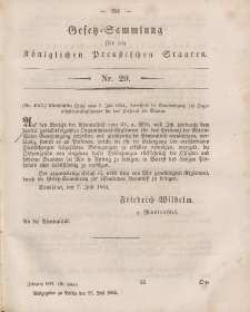 Gesetz-Sammlung für die Königlichen Preussischen Staaten, 27. Juli, 1854, nr. 29.