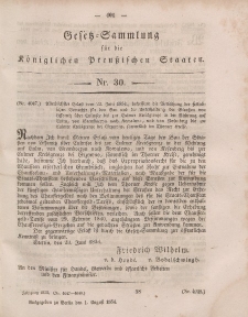 Gesetz-Sammlung für die Königlichen Preussischen Staaten, 1. August, 1854, nr. 30.