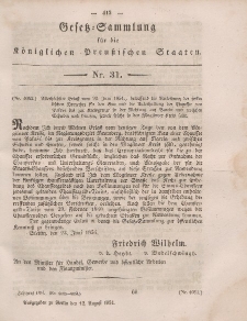 Gesetz-Sammlung für die Königlichen Preussischen Staaten, 12. August, 1854, nr. 31.