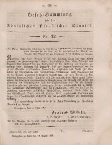 Gesetz-Sammlung für die Königlichen Preussischen Staaten, 19. August, 1854, nr. 32.