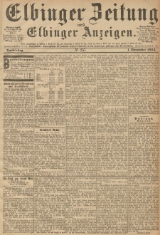 Elbinger Zeitung und Elbinger Anzeigen, Nr. 257 Donnerstag 01. November 1894