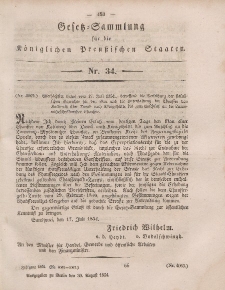 Gesetz-Sammlung für die Königlichen Preussischen Staaten, 30. August, 1854, nr. 34.