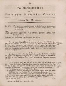 Gesetz-Sammlung für die Königlichen Preussischen Staaten, 4. September, 1854, nr. 35.