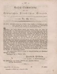 Gesetz-Sammlung für die Königlichen Preussischen Staaten, 9. November, 1854, nr. 42.