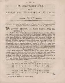 Gesetz-Sammlung für die Königlichen Preussischen Staaten, 8. Dezember, 1854, nr. 47.