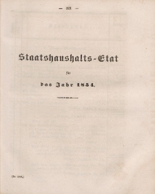 Gesetz-Sammlung für die Königlichen Preussischen Staaten, (Staatshaushalts-Etat füf das Jahr 1854)