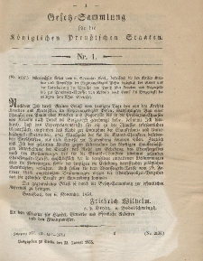 Gesetz-Sammlung für die Königlichen Preussischen Staaten, 23. Januar, 1855, nr. 1.