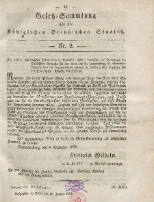 Gesetz-Sammlung für die Königlichen Preussischen Staaten, 30. Januar, 1855, nr. 2.