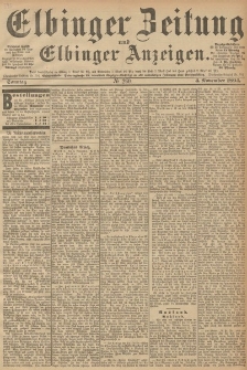 Elbinger Zeitung und Elbinger Anzeigen, Nr. 260 Sonntag 04. November 1894